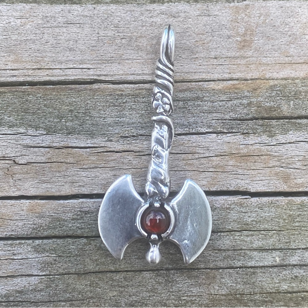 Labyris Goddess Pendant .925 Sterling Silver w/ genuine Carnelian Made in USA - Picture 4 of 11